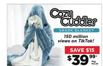 Showcase Cozy cuddler shark blanket offer