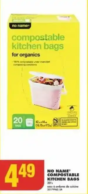 No Frills NO NAME COMPOSTABLE KITCHEN BAGS offer