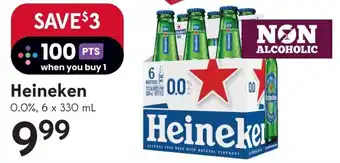 Sobeys Heineken 0.0%, 6 x 330mL offer