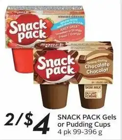 Sobeys SNACK PACK Gels or Pudding Cups 4 pk 99-396g offer