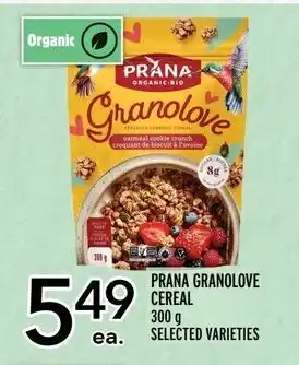 Metro PRANA GRANOLOVE CEREAL 300g SELECTED VARIETIES offer
