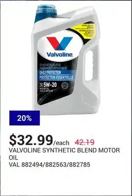 NAPA Auto Parts Synthetic blend motor oil offer