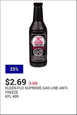NAPA Auto Parts Supreme gas line anti-freeze offer