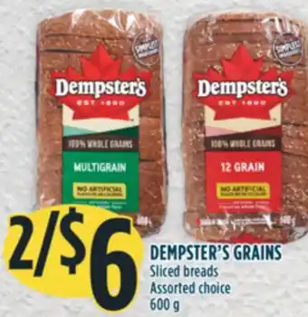 Marché Adonis Dempster's grains sliced breads offer