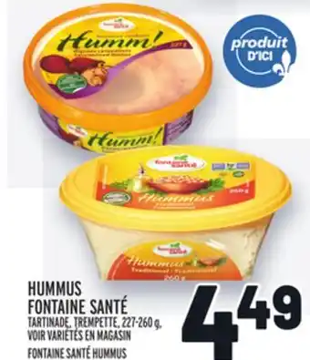 Metro Hummus fontaine santé | fontaine santé hummus offer