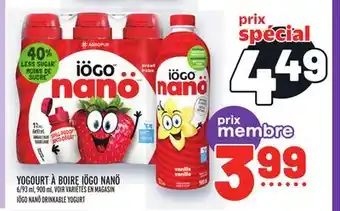 Metro Yogourt à boire iögo nanö | iögo nanö drinkable yogurt offer