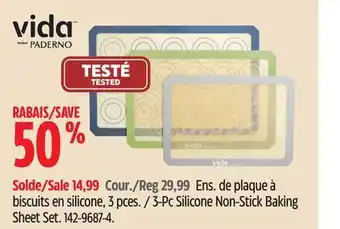 Canadian Tire Vida by paderno 3-pc silicone non-stick baking sheet set offer