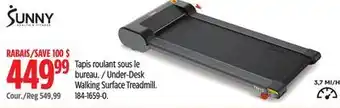 Canadian Tire Sunny health & fitness under-desk walking surface treadmill offer