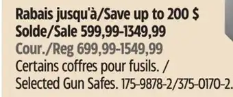 Canadian Tire Huntshield selected gun safes offer