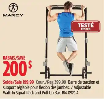 Canadian Tire Marcy adjustable walk-in squat rack and pull-up bar offer