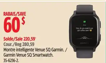 Canadian Tire Garmin venue sq smartwatch offer