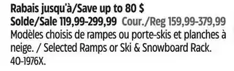 Canadian Tire Thule selected ramps or ski & snowboard rack offer