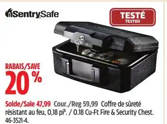 Canadian Tire Sentry 0.18 cu-ft fire & security chest offer