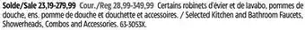 Canadian Tire Moen selected kitchen and bathroom faucets, showerheads, combos and accessories offer