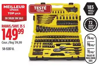 Canadian Tire Stanley professional grade black chrome socket set, 183-pc, sae/metric offer