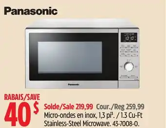 Canadian Tire Panasonic 1.3 cu-ft stainless-steel microwave offer