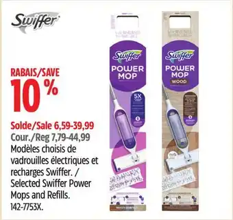 Canadian Tire Selected swiffer power mops and refills offer