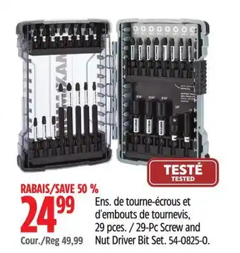Canadian Tire Maximum 29-pc screw and nut driver bit set offer