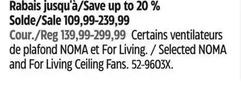 Canadian Tire Selected noma and for living ceiling fans offer