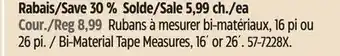 Canadian Tire Irwin bi-material tape measures, 16' or 26' offer