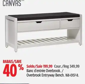Canadian Tire Canvas overbrook entryway bench offer