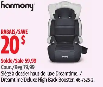 Canadian Tire Harmony dreamtime deluxe high back booster offer