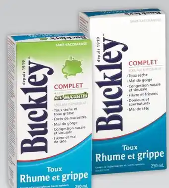 Brunet Buckley produits sélectionnés pour le soulagement des symptômes du rhume, de la toux et de la grippe offer