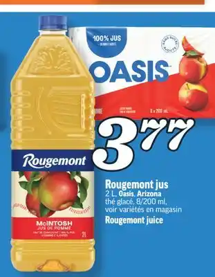 Marché Richelieu Jus 2 l, oasis, arizona rougemont | rougemont juice offer