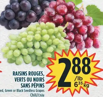 Marché Adonis Raisins rouges, verts ou noirs sans pépins offer