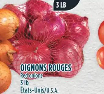 Marché Adonis Oignons rouges red onions offer