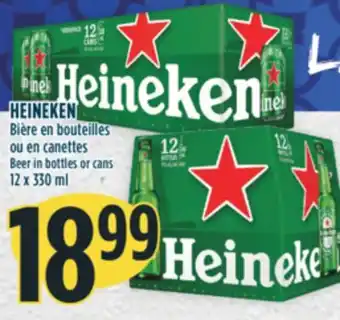 Marché Adonis Heineken bière en bouteilles ou en canettes offer
