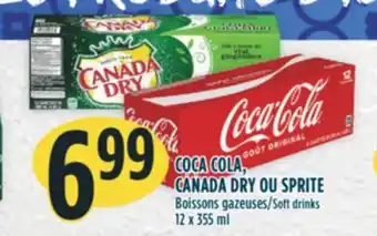 Marché Adonis Coca cola, canada dry ou sprite boissons gazeuses offer