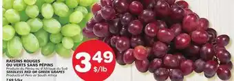 Marches Tradition Seedless red or green grapes offer