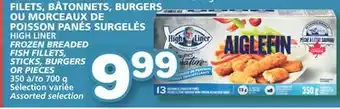 Marches Tradition High liner frozen breaded fish fillets,sticks, burgers or pieces offer