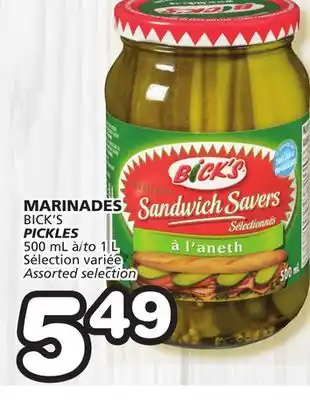 Marches Tradition Bick's pickles offer
