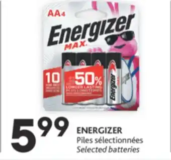 Brunet Energizer piles sélectionnées offer