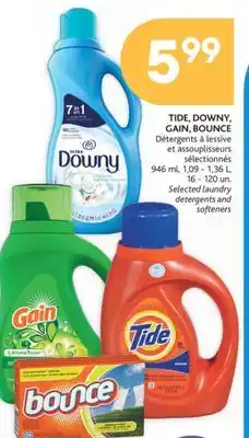 Brunet Tide, downy, gain, bounce détergents à lessive et assouplisseurs sélectionnés offer