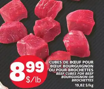 Marché Bonichoix Beef cubes for beef bourguignon or brochettes offer