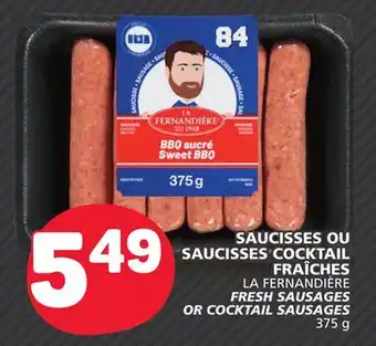 Marché Bonichoix La fernandière fresh sausages or cocktail sausages offer