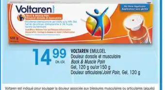 Uniprix Voltaren emulgel douleur dorsale et musculaire/back & muscle pain gel, douleur articulaire/joint pain, gel offer