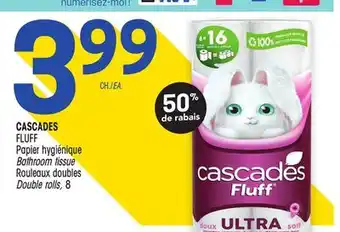 Uniprix Cascades fluff papier hygiénique/ bathroom tissue, rouleaux doubles/double rolls offer