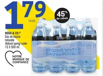 Uniprix Nosh & co. eau de source naturelle natural spring water offer