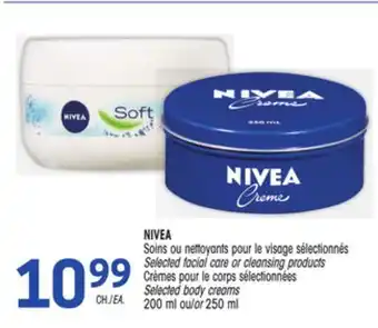 Uniprix Nivea soins ou nettoyants pour le visage sélectionnés selected facial care or cleansing products crèmes pour le corps sélecti offer