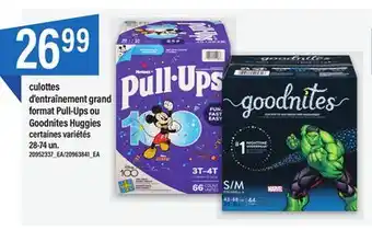 Maxi Culottes d'entraînement grand format pull-ups ou goodnites huggies, 28-74 un offer