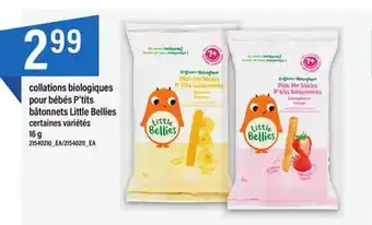 Maxi Collations biologiques pour bébés p'tits bâtonnets little bellies, 16 g offer