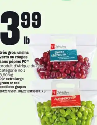 Provigo Très gros raisins verts ou rouges sans pépins pc offer