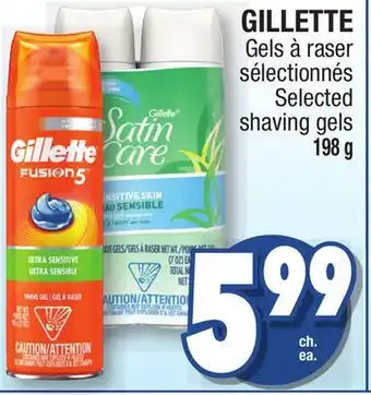 Jean Coutu Selected gillette shaving gels offer