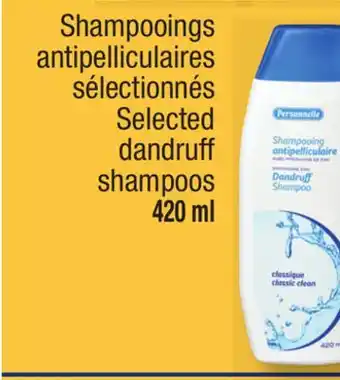 Jean Coutu Personnelle selected dandruff shampoos offer