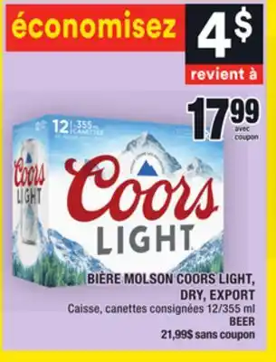 Super C Bière molson coors light, dry, export | beer offer