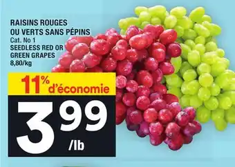 Super C Raisins rouges ou verts sans pépins | seedless red or green grapes offer